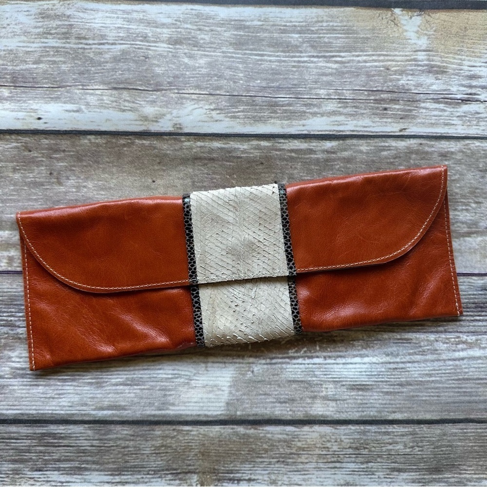 Maya Moon Leather Clutch Bag